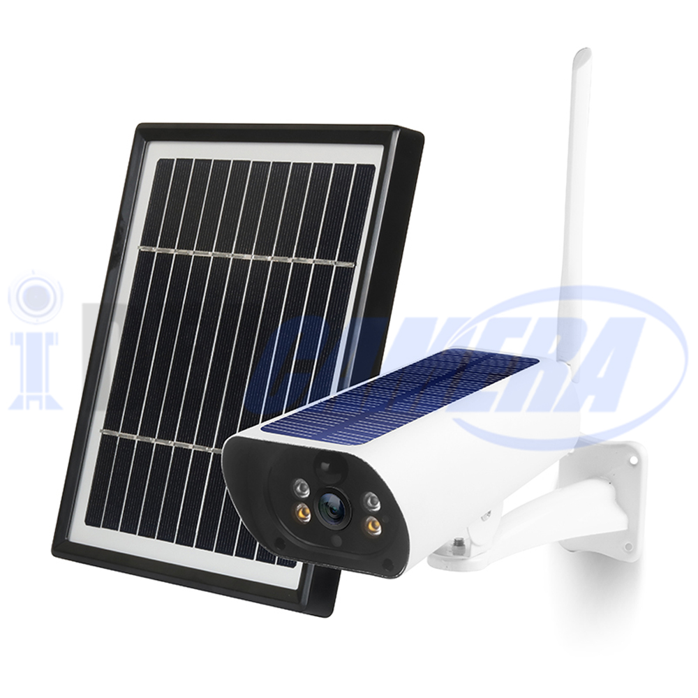 2MP WIFI Solar Double Light Source Bullet Camera, UBOX APP, Two-way intercom, PIR Detection.