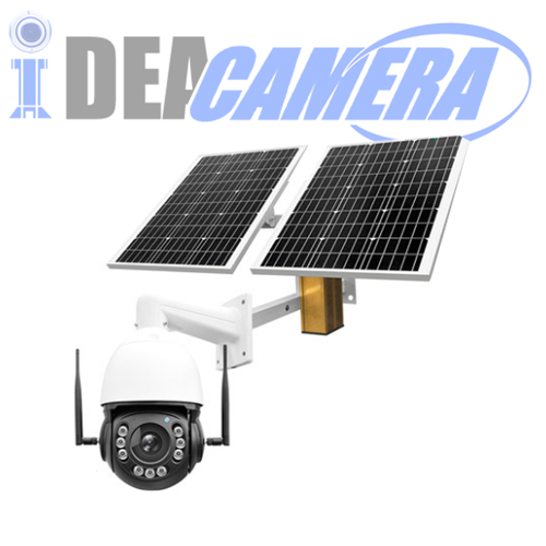 2MP H.265 HD 6-inch 4G PTZ Speed Dome Camera with 140W solar energy, 20X Optical Zoom Lens, Outdoor use.