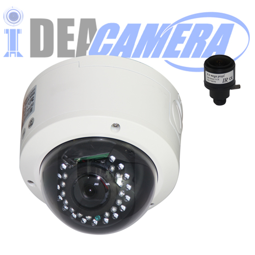 5MP IP Dome Camera with Audio In,Varifocal Lens,Internal POE,H.265,2560*1440P@18fps,VSS Mobile App
