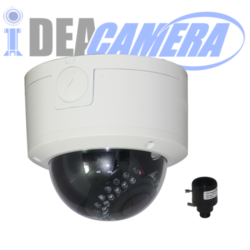 5Mp dome ip camera,poe power,outdoor use,vss mobile app,5mp 2592*1944@20fps,face detection with p2p,2.8-12mm varifocal lens.